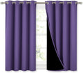 Nicetown 100% Blackout Curtains with Black Liners, Thermal Insulated Full Blackout 2-Layer Lined Curtains, Energy Efficiency Window Draperi…