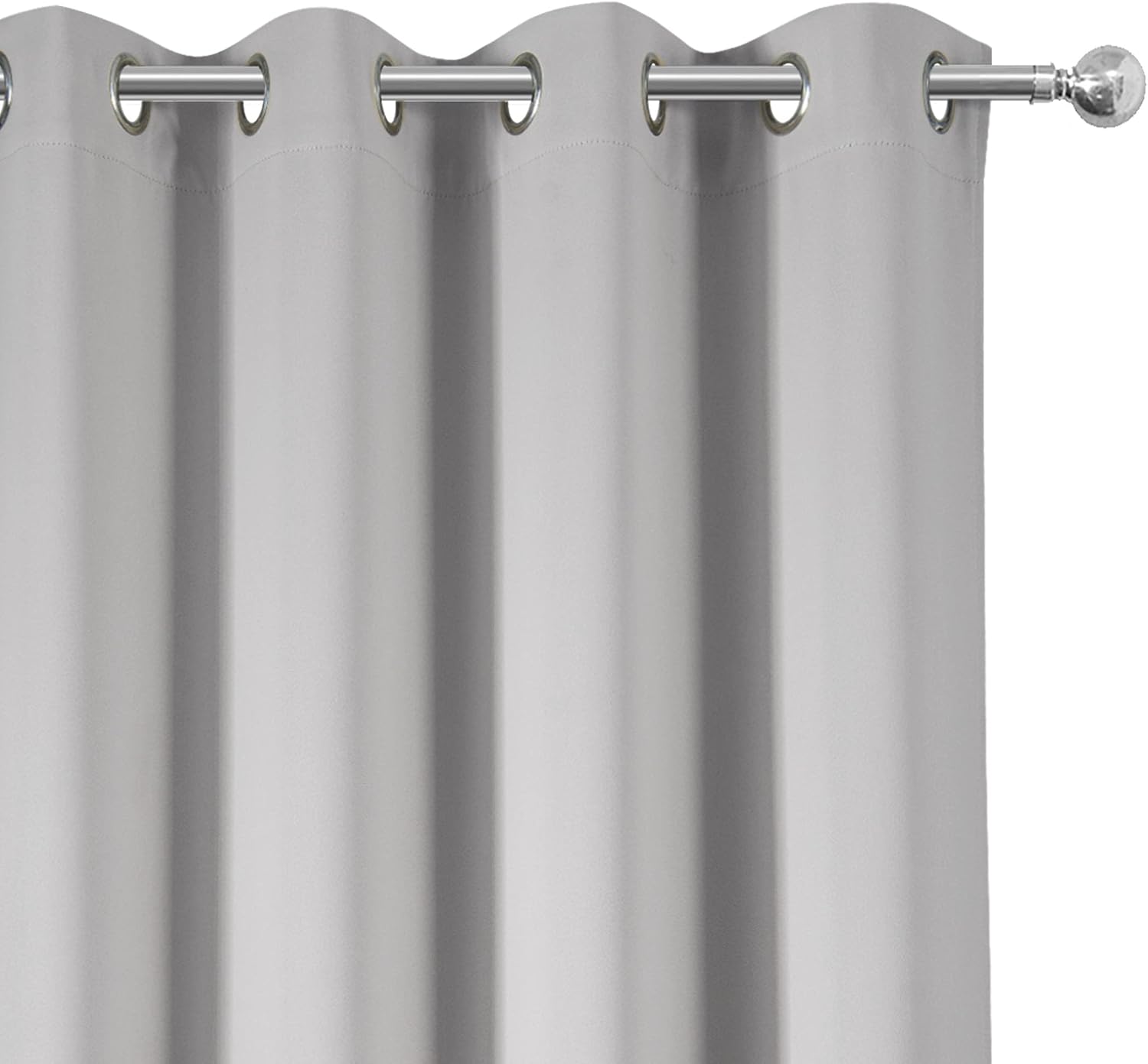 Lemomo Light Grey Blackout Curtains 42 x 63 Inch Length/Set of 2 Curtain Panels/Thermal Insulated Room Darkening Blackout Curtains for Bedr…