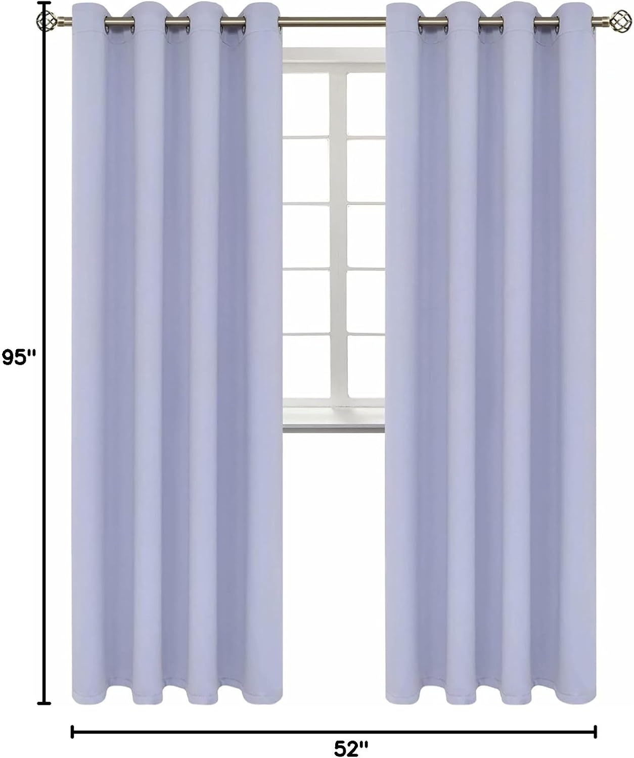 BGment Room Darkening Curtains 95 Inches Long - Grommet Thermal Insulated Drapes Window Treatment Curtains for Bedroom, 2 Panels, 52 x 95 I…