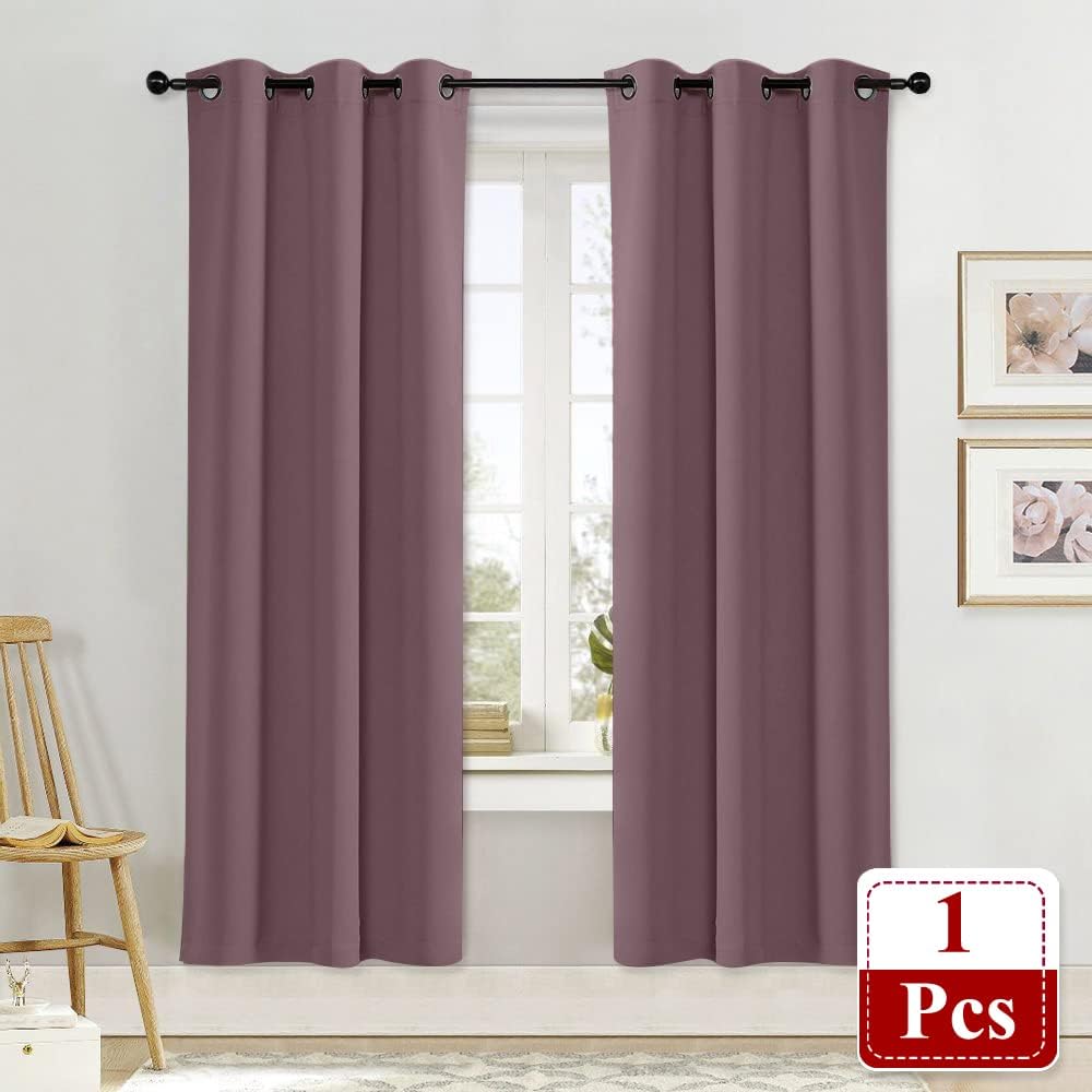 NICETOWN Kitchen Blackout Window Curtain Panel, Dry Rose, 1 Panel, 42 by 72 inches Long, Home Fashion Thermal Insulated Solid Grommet…
