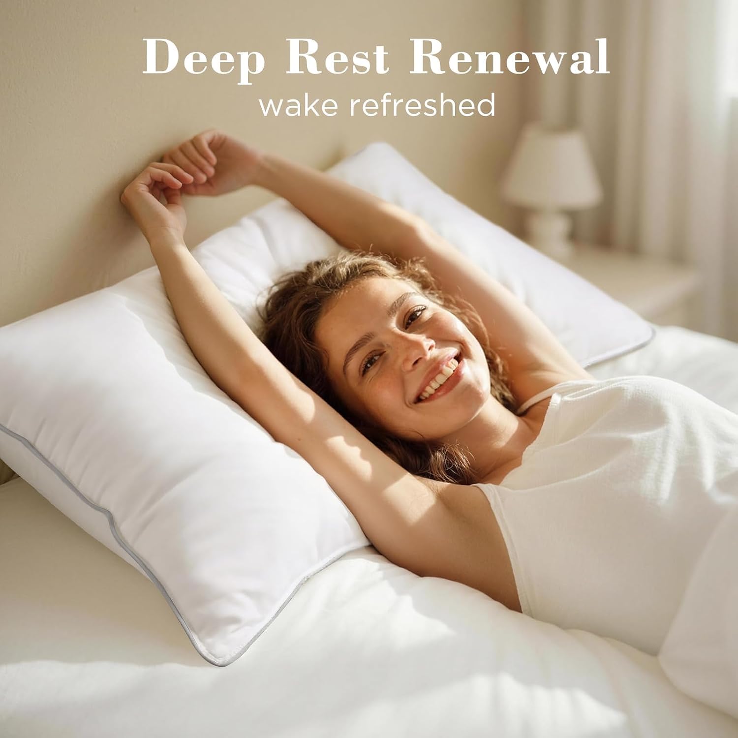 Viewstar Bed Pillows Different Size Set of 2, Hotel Collection, Down Alternative Pillow for Back, Stomach or Side Sleepers, Double Stitch W…