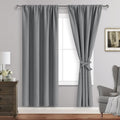 Jiuzhen Blackout Curtains for Bedroom - Curtain Drapes Set of 2 Panels with Tiebacks, Room Darkening Thermal Curtains, 42 x 72 Inches, Ligh…