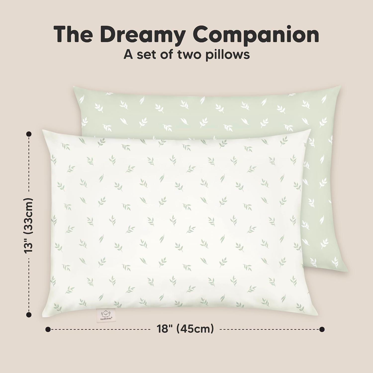 KeaBabies 2-Pack Toddler Pillows 2 Year Old to 5-13x18 Soft Organic Cotton Kids Pillow for Sleeping, Travel, School, Daycare, Nap…