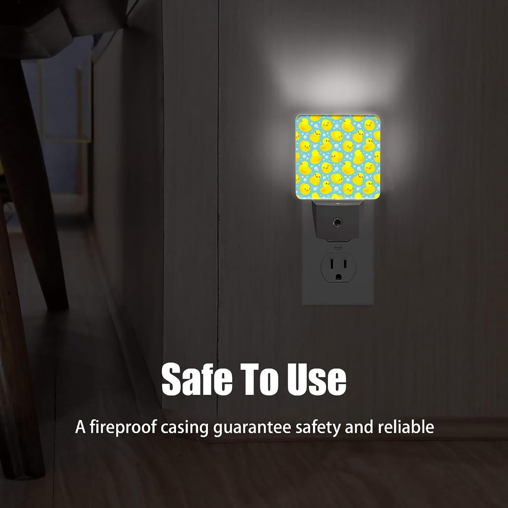 Yellow Rubber Ducks Night Light, Dusk to Dawn Smart Sensor Nightlight for Bedroom Bathroom Kitchen Hallway Stairs Hallway, Plug-in…