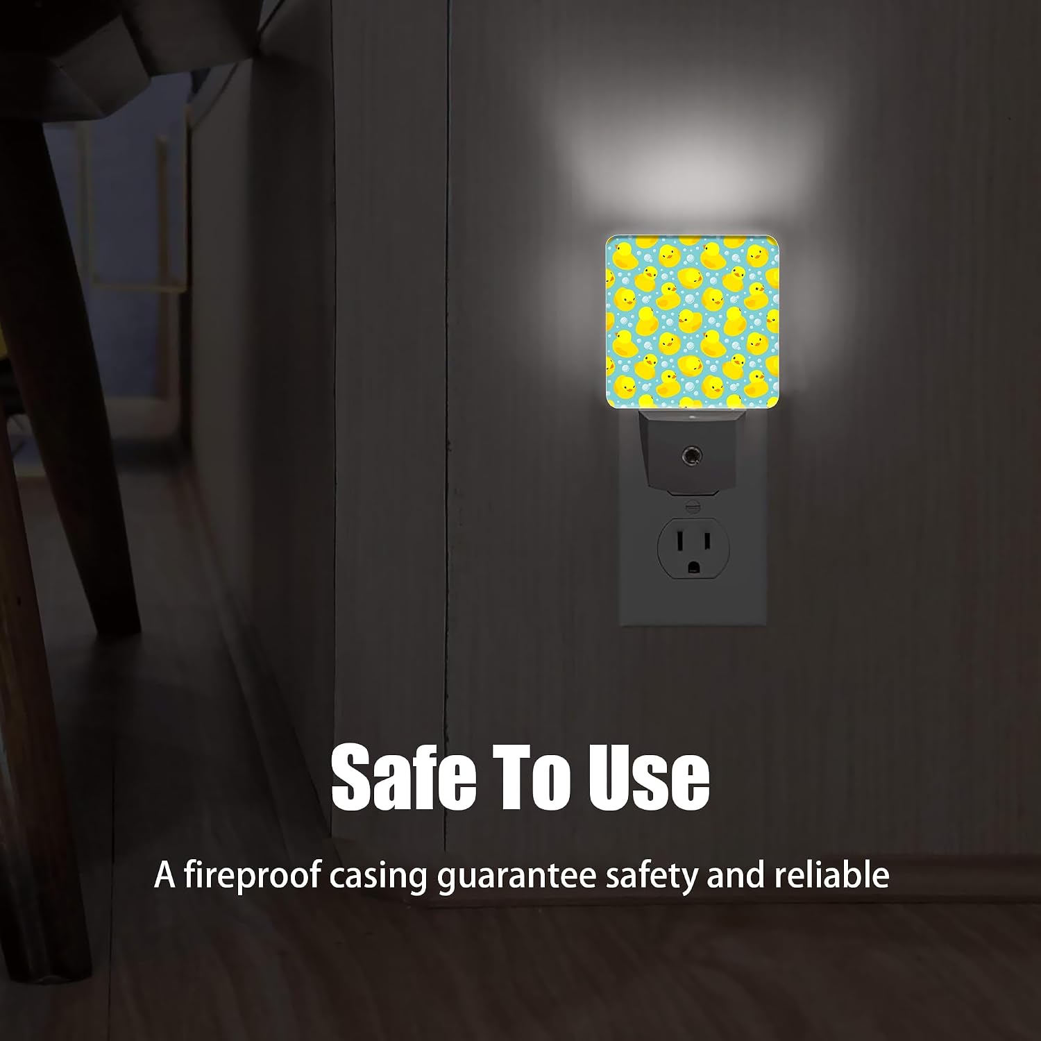 Yellow Rubber Ducks Night Light, Dusk to Dawn Smart Sensor Nightlight for Bedroom Bathroom Kitchen Hallway Stairs Hallway, Plug-in…