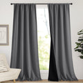 Nicetown 108 inch 100% Blackout Curtains, Laundry Room Decor Window Treatment Rod Pocket Curtains for Patio Sliding Door, Extra Long Therma…