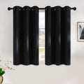 NICETOWN Blackout Curtains 45 Inches Long Kitchen Drapes, Black Solid Thermal Insulated Grommet Blackout Drapery Panels for Window (2…