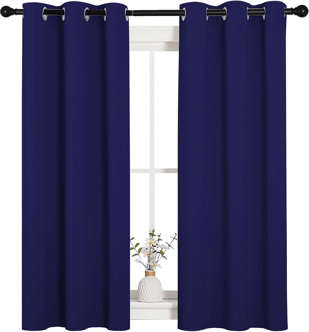 NICETOWN Blackout Curtain Panels, Window Treatment Energy Saving Thermal Insulated Solid Grommet Blackout Drapes/Draperies (Royal Blue, 1…