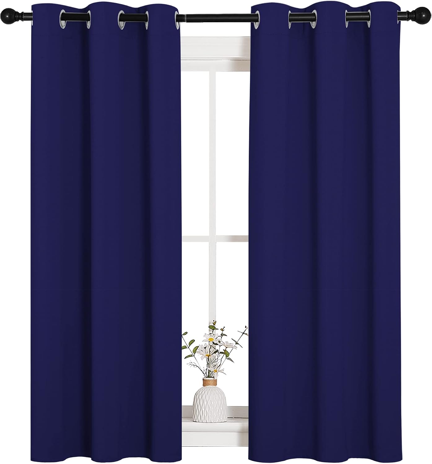 NICETOWN Blackout Curtain Panels, Window Treatment Energy Saving Thermal Insulated Solid Grommet Blackout Drapes/Draperies (Royal Blue, 1…