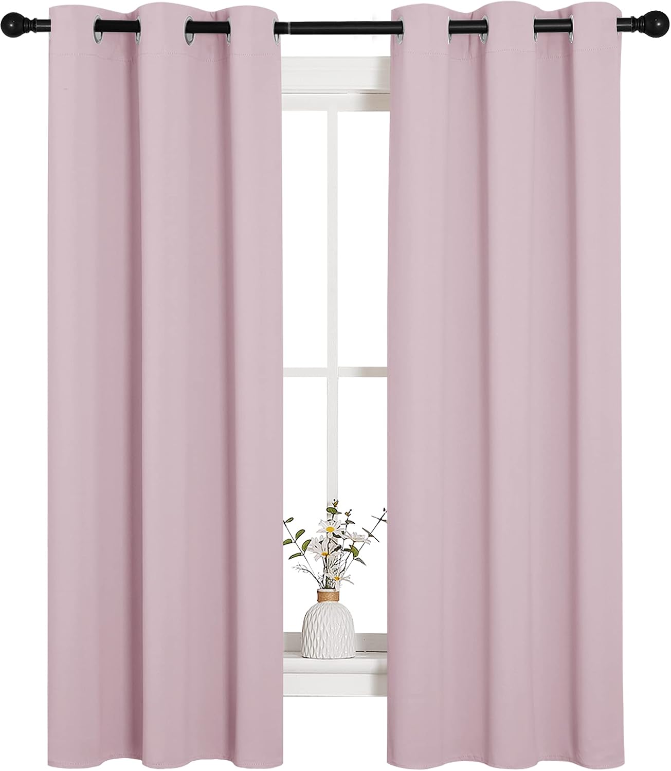 NICETOWN Blackout Curtain Panels for Girls Room, Nursery Essential Thermal Insulated Solid Grommet Top Blackout Drapes (Baby…
