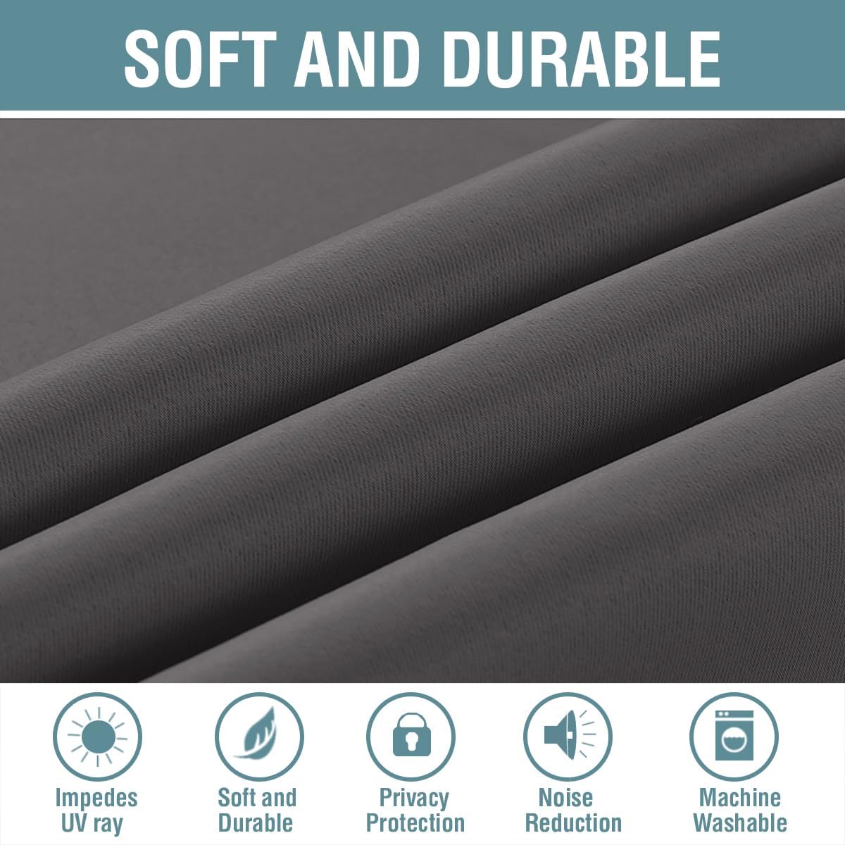 H.VERSAILTEX Blackout Curtain for Living Room Small Window Kitchen Blackout Curtains 45 inch Length Energy Saving Solid Grommet…