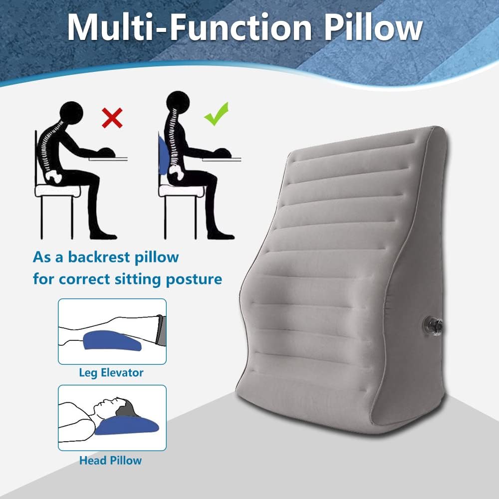 Inflatable Lumbar Support Pillow, Blow Up Travel Back Cushion, Lumbar Support for Lower Back Pain, Office Chair Sitiing, Gaming, Car Seat…