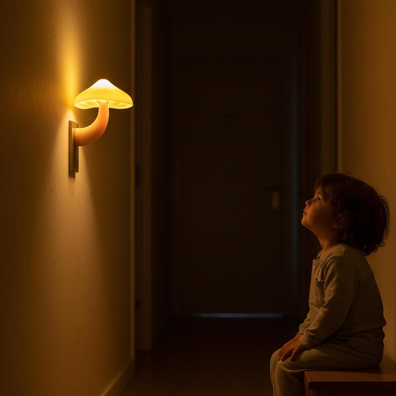 APAKI LED Mushroom Night Light Plug in Lamp, Light Sensor Night Lights Plug into Wall, Dusk to Dawn Sensor Night Light for Adults Ki…