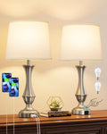 Seealle Upgraded Touch Lamps for Night Stands Set of 2 - Bedside Lamps with USB C+A, 3 Way Dimmable for Bedroom Living Room End Tables…