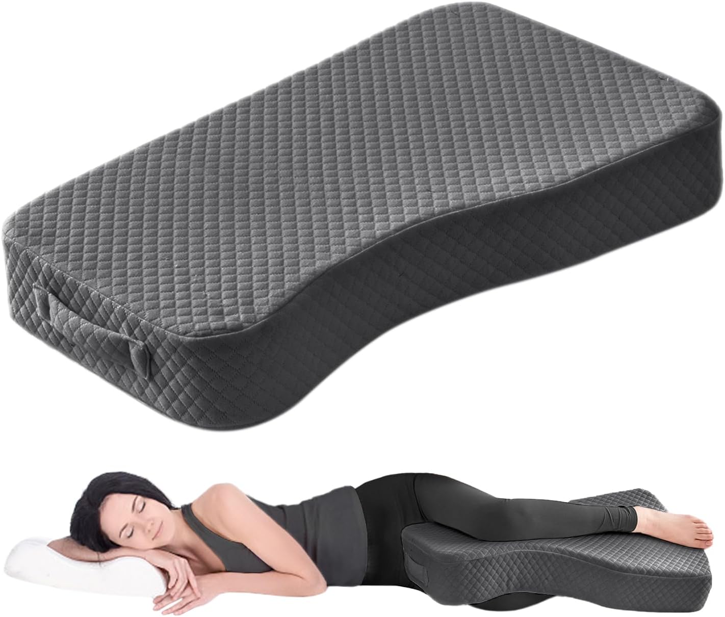 Livemy Leg Pillow for Side Sleepers, Memory Foam Knee Pillow for Side Sleeping, Leg Elevation Pillow for Hip/Back/Sciatica Helps Spi…