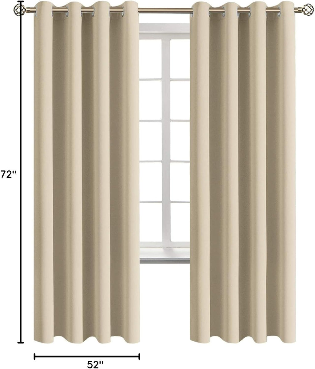 BGment Room Darkening Curtains 72 Inches Long - Grommet Thermal Insulated Drapes Window Treatment Curtains for Bedroom, 2 Panels, 52 x 72 I…