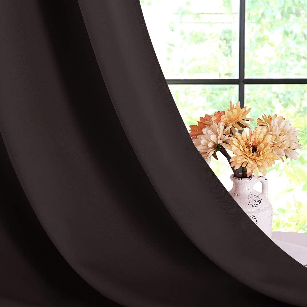 NICETOWN Living Room Blackout Draperies Curtains, Energy Smart Thermal Insulated Solid Grommet Blackout Curtains/Drapes Window Panels (2…