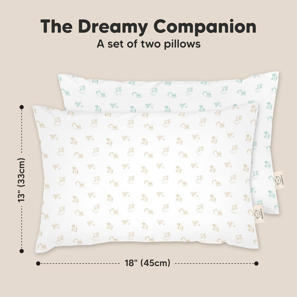 KeaBabies 2-Pack Toddler Pillows 2 Year Old to 5-13x18 Soft Organic Cotton Kids Pillow for Sleeping, Travel, School, Daycare, Nap…