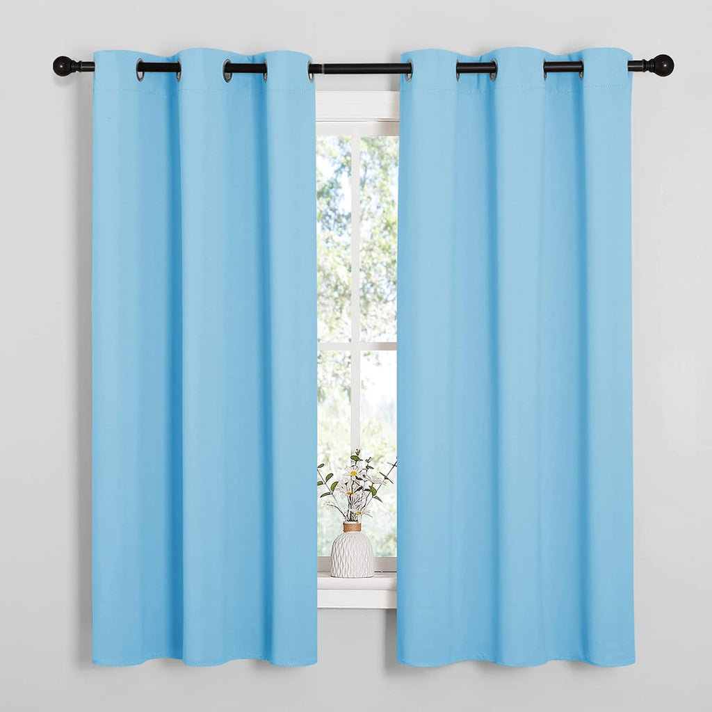 NICETOWN Light Blue Curtains for Nursery, Thermal Insulated Grommet Room Darkning Curtain Panels for Bedroom/Living Room, Privacy Drapes…