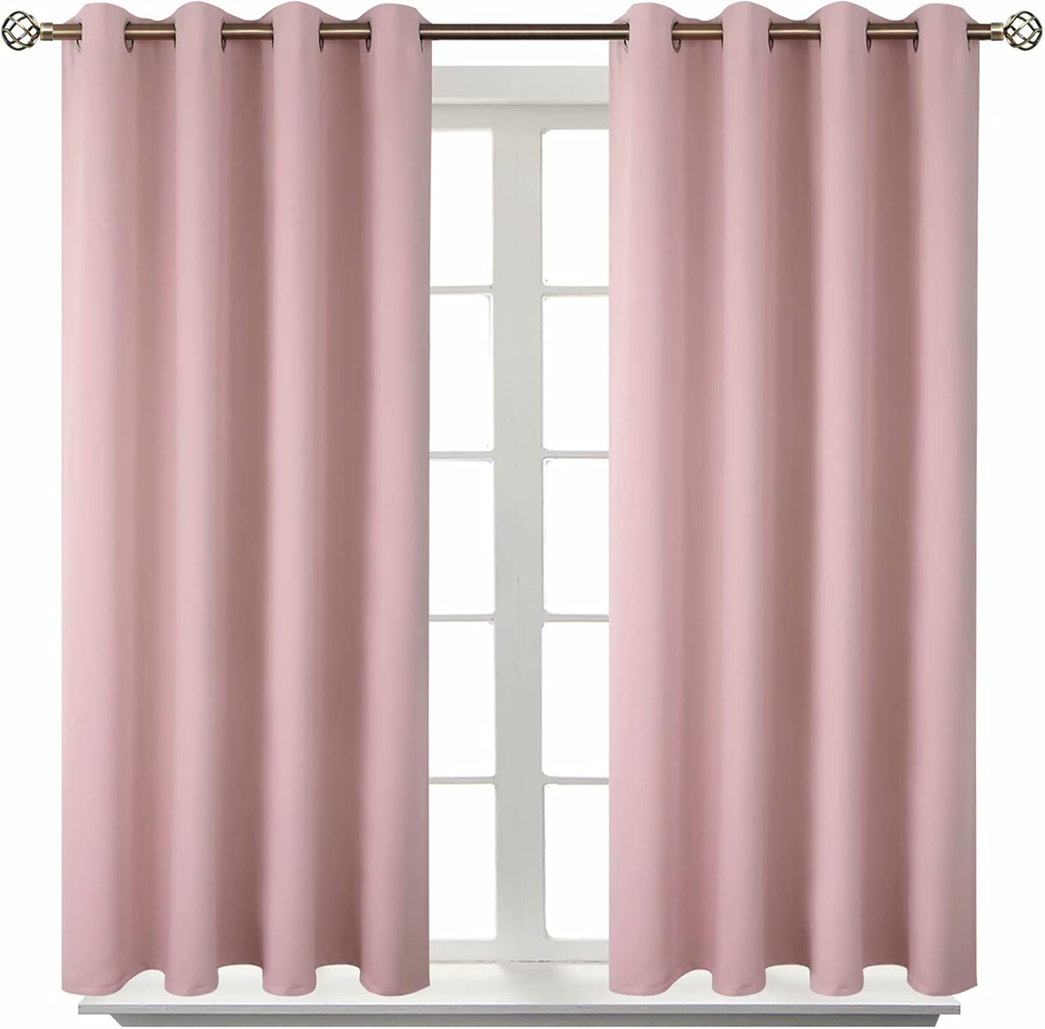 BGment Room Darkening Curtains 45 Inches Long - Grommet Thermal Insulated Drapes Window Treatment Curtains for Bedroom, 2 Panels, 52 x 45 I…