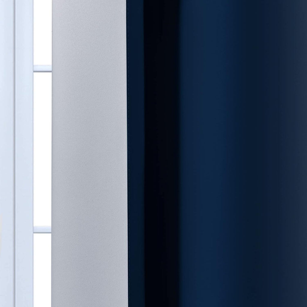 Yakamok Light Blocking Ombre Curtains, Greyish White and Blue Gradient Color Curtains, Room Darkening Grommet Window Drapes for Bedroom(Blu…