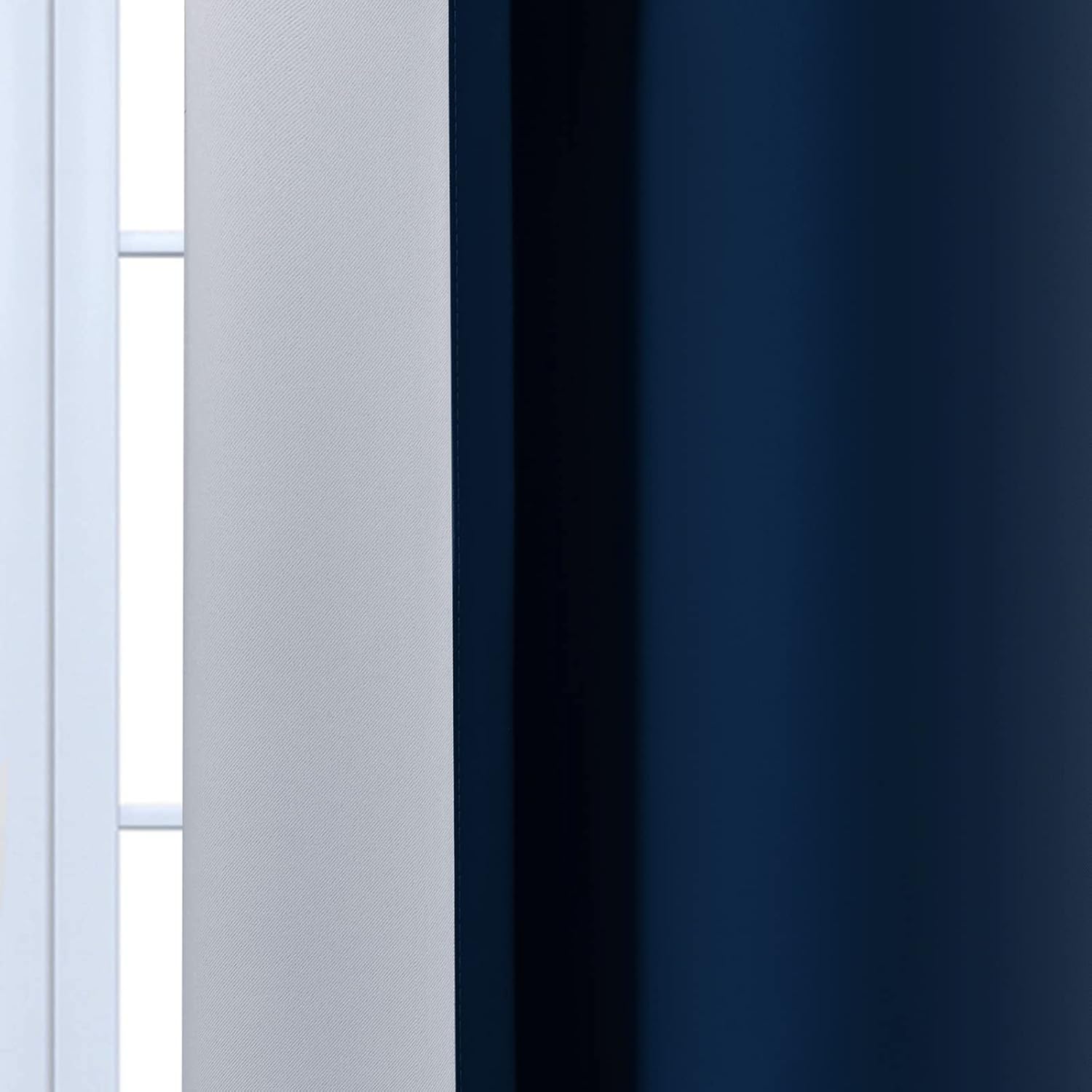 Yakamok Light Blocking Ombre Curtains, Greyish White and Blue Gradient Color Curtains, Room Darkening Grommet Window Drapes for Bedroom(Blu…