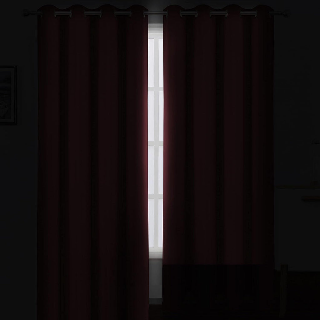 Lemomo Burgundy Red Thermal Blackout Curtains/38 x 84 Inch/Set of 2 Panels Room Darkening Curtains for Bedroom 84 Inch Red