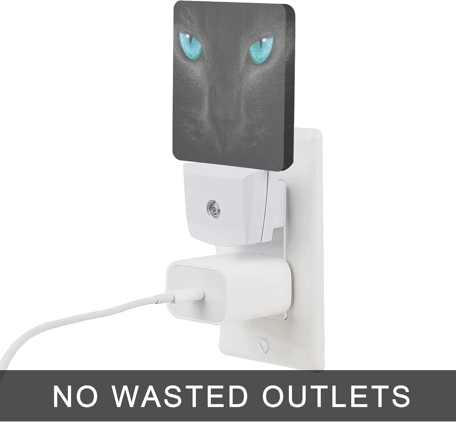 Cat Night Light, Black Cat Eye Plug-in Night Lights with Dusk-to-Dawn Sensor for Girlfriend/Boyfriend Gift Sleep Friendly lamp for…
