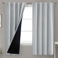 BGment Light Grey 100% Blackout Curtains 63 Inches Long with Thermal Insulated Liner, Rod Pocket and Back Tab Double Layer Full Room…