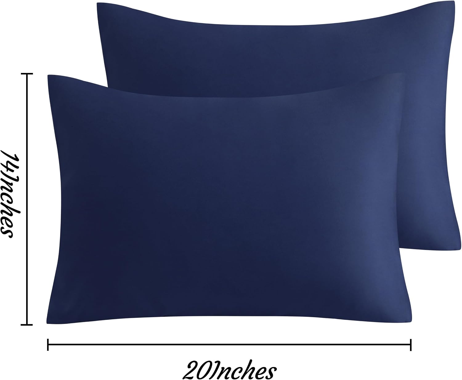 Ntbay Toddler Pillow Cases Set of 2, 2 Pack Brushed Microfiber 14x20 Pillow Cases, Soft, Wrinkle, Fade, Stain Resistant Navy Blue Pillow Ca…