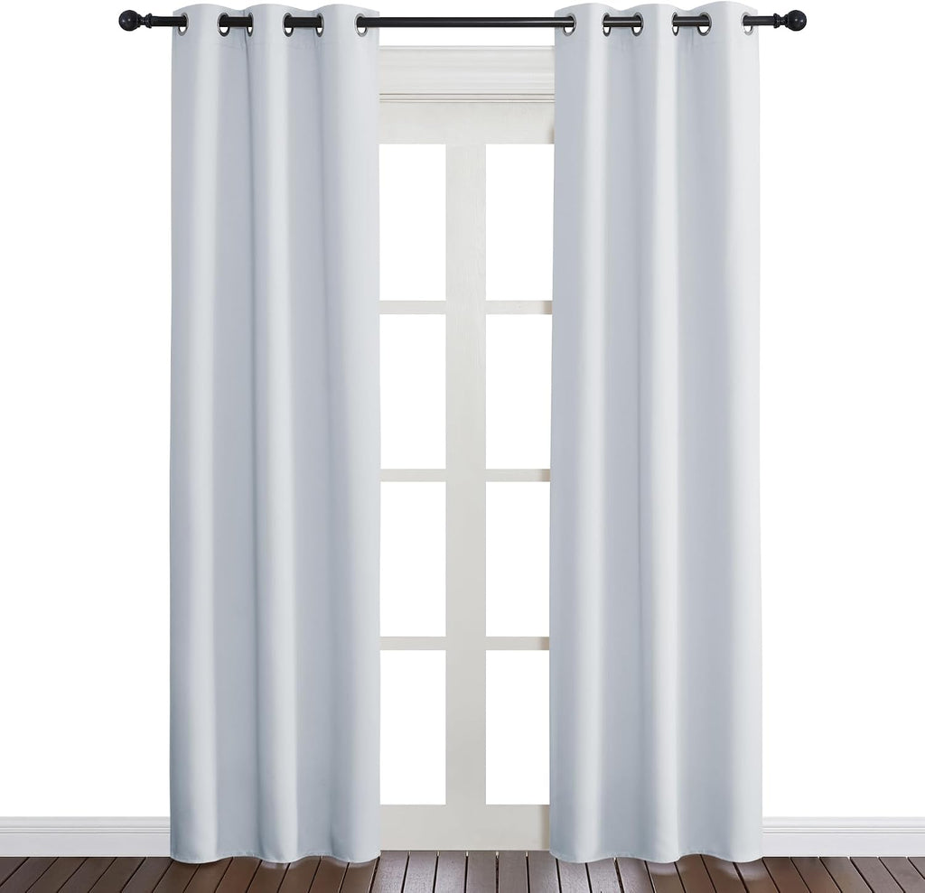 Nicetown Cloud Grey Window Curtain and Drape, 1 Panel, 34 by 84, easy maintenance Solid Thermal Insulated Grommet Room Darkening Drapery…