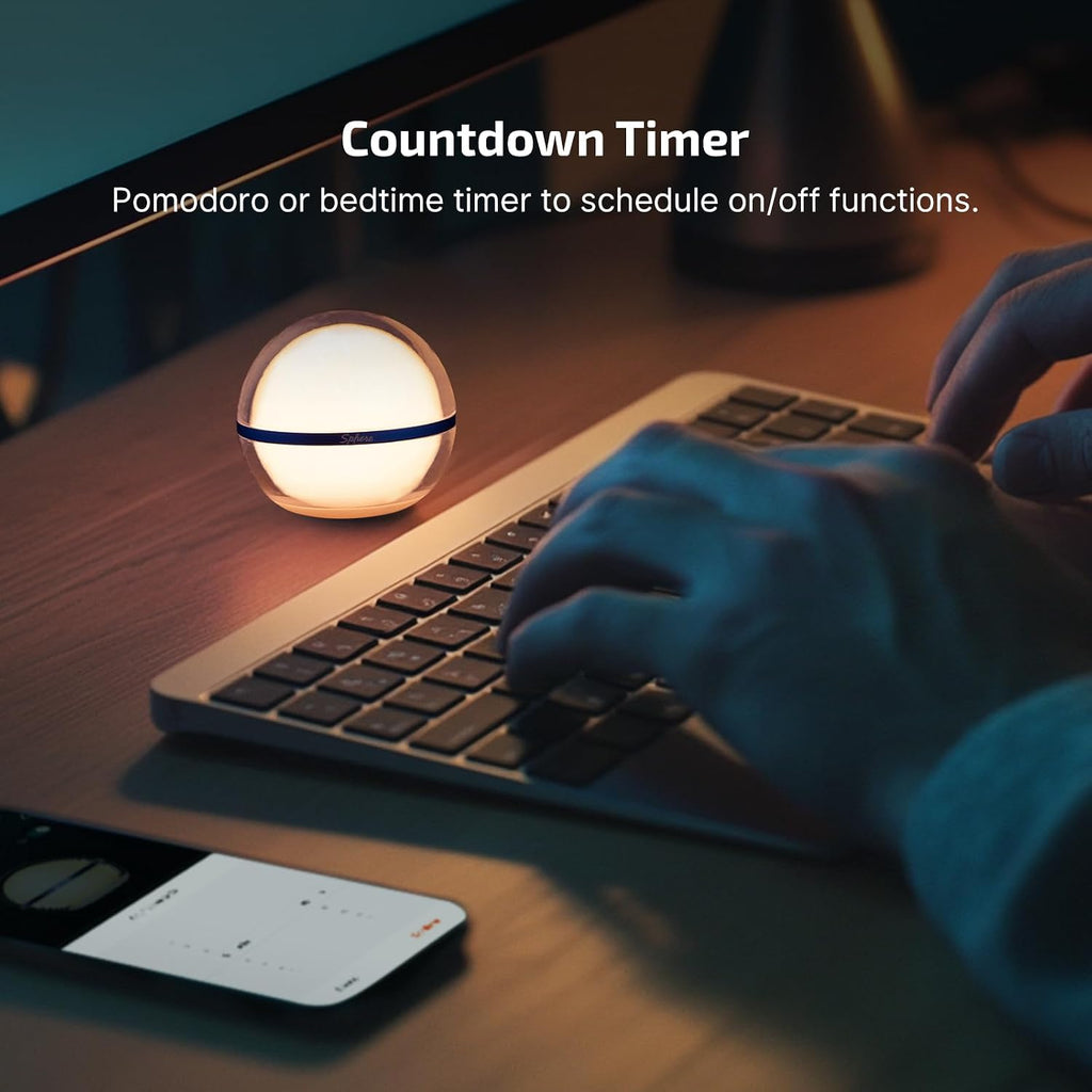 OLIGHT Sphere Smart Night Light, 75 lumens Stepless Dimming Table Lamp with Remotely APP Control, Magnetic Rechargeable RGB Ambient…