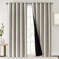 Nicetown 100% Blackout Window Curtain Panels, Cold and Full Light Blocking Drapes with Black Liner for Nursery, 84" Drop Thermal Insulated…