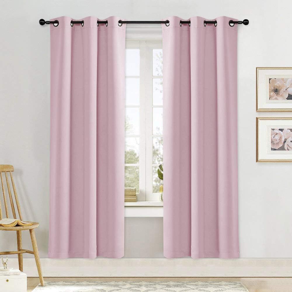 NICETOWN Room Darkening Curtain for Girl's Room Nursery Essential Thermal Insulated Solid Grommet Top Window Treatment Drape (Lavender…