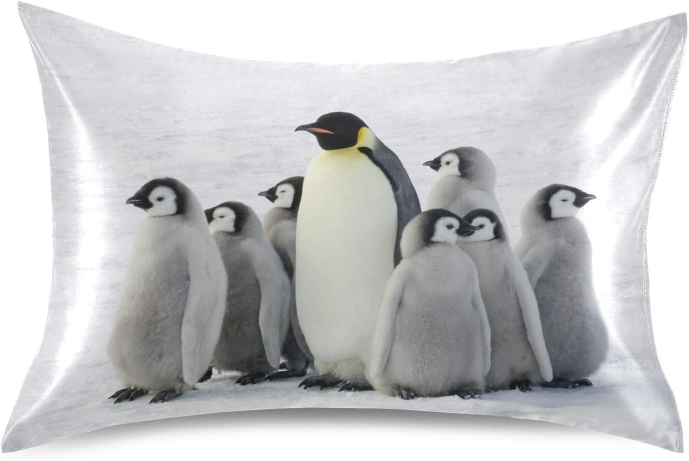 Blueangle Emperor Penguin and Child Satin Pillowcase for Hair and Skin Silk Pillowcase, Standard Size(20x26 inches) - Satin Pillow Covers…