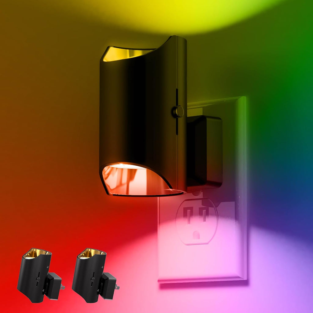 L LOHAS LED Night Lights Plug into Wall, Plug in Night Light with Dusk to Dawn Sensor, Color Changing Nightlight for Kids Hallway Bedroom…