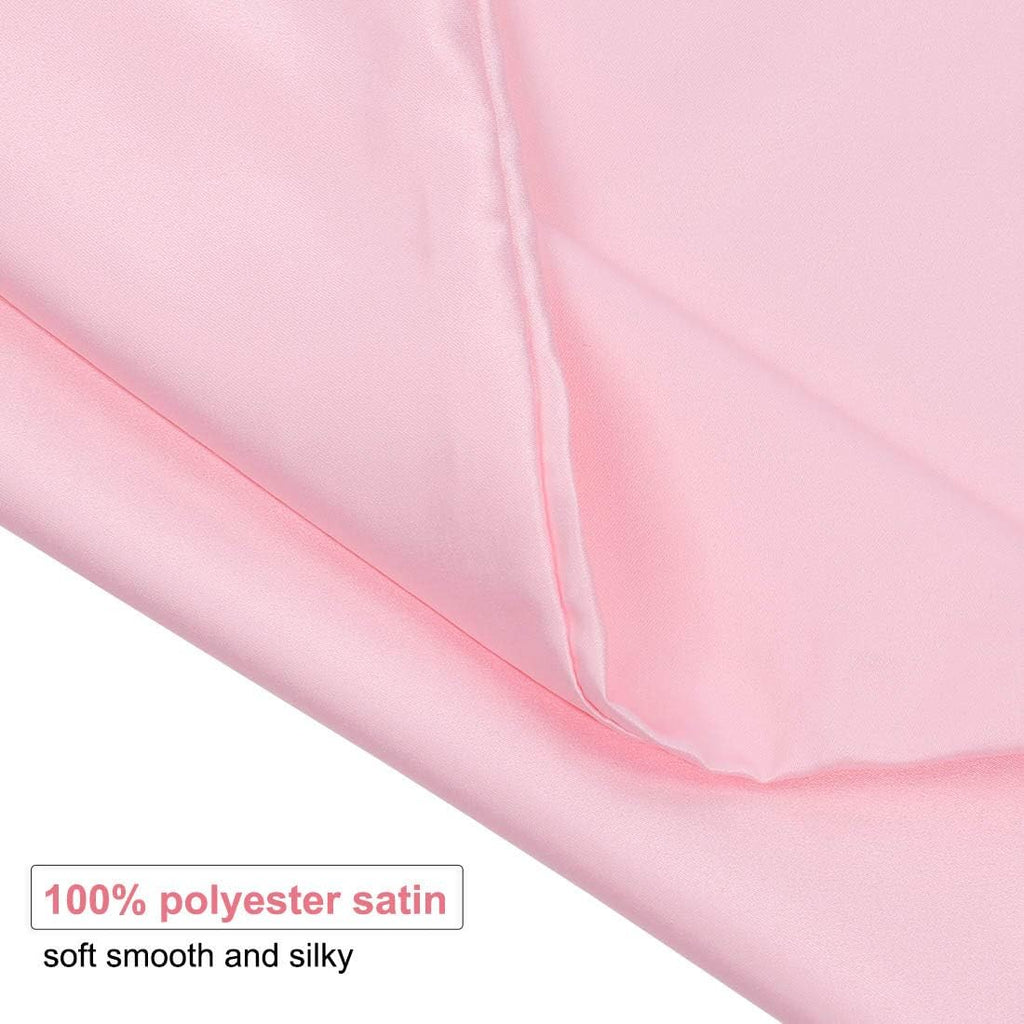 uxcell Standard Satin Pillowcase with Zipper, Super Soft and Luxury, Silky Pillow Cases Covers Set of 2, 21"x27", Blush