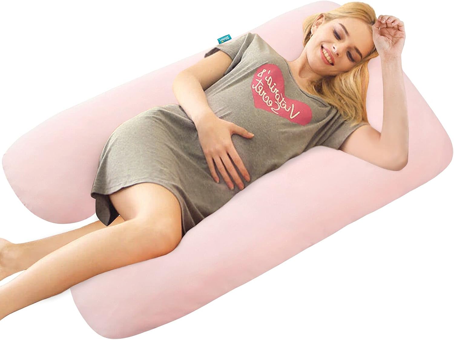 Pregnancy Pillow Cover U-Shaped 100% Cotton (ONLY Pillowcase), Super Soft Replacement Cover for Maternity Pillow, Full Body Pregnancy…