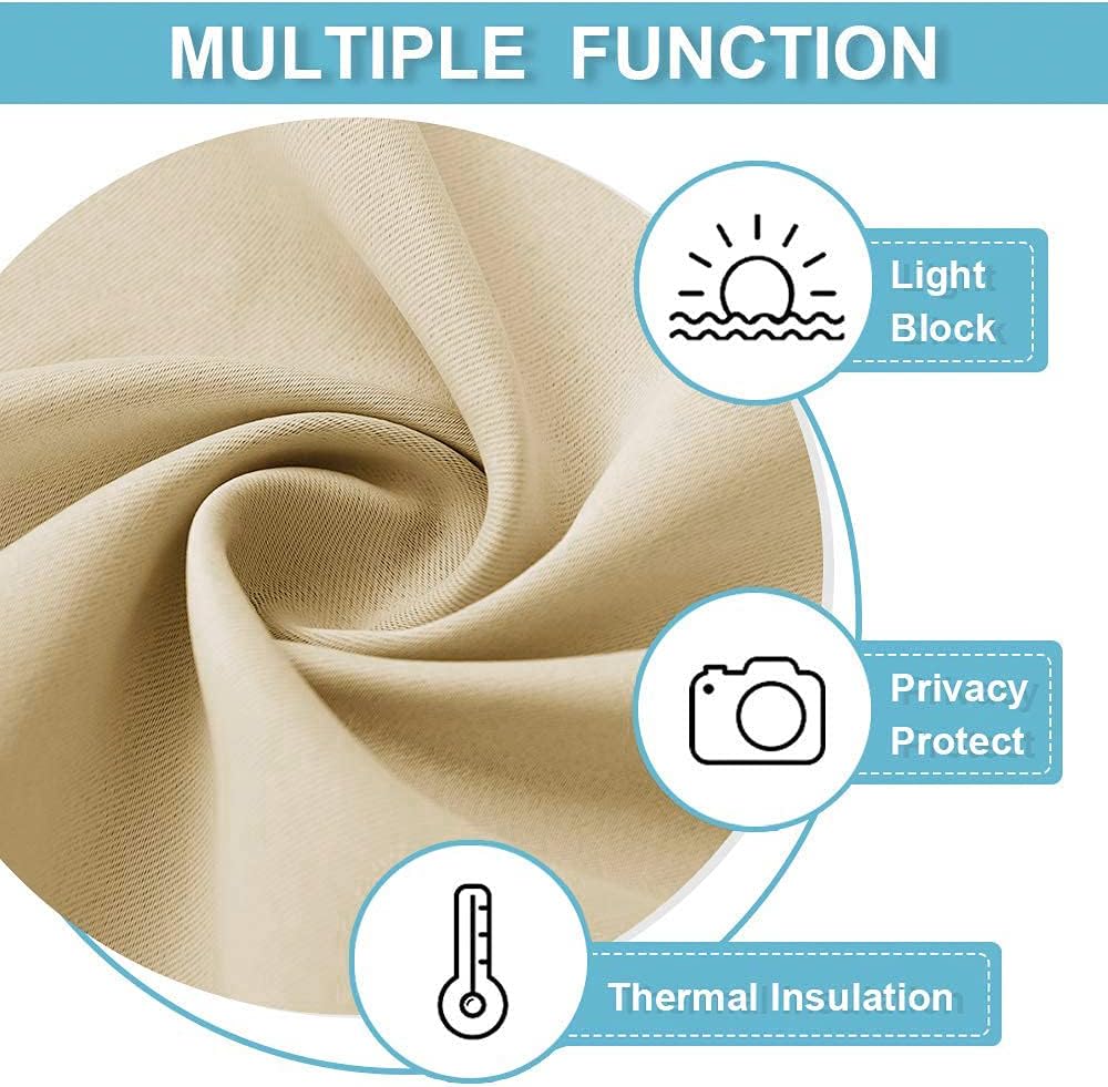Rybhome RYB HOME 54 inch Curtains for Living Room, Rod Pocket Thermal Insulated Small Window Drapes Room Darkening Shades for Bedroom Studi…