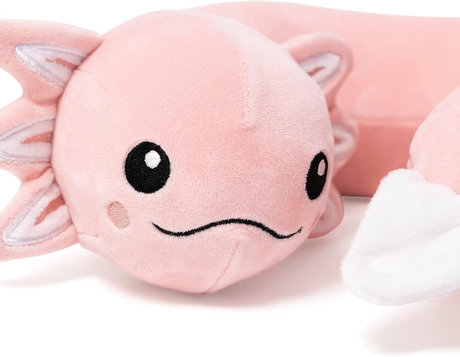 NiuniuDaddy Niuniu Daddy Pink Axolotl Kids Travel Neck Pillow Road Trip Essentials for 3-8 Years Old, Soft Memory Foam Neck Pillow for Slee…