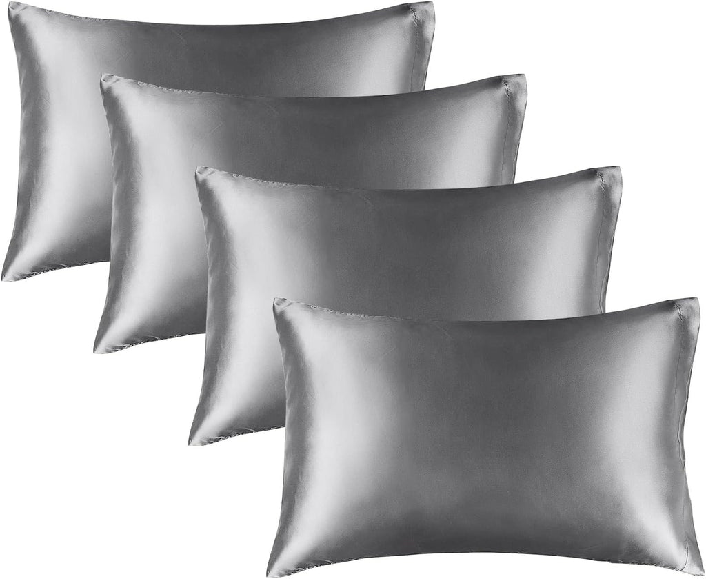 Bedelite Satin Pillowcase for Hair and Skin, Super Soft Similar to Silk Pillow Cases 4 Pack with Envelope Closure, Cooling Pillowcases for…