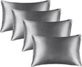Bedelite Satin Pillowcase for Hair and Skin, Super Soft Similar to Silk Pillow Cases 4 Pack with Envelope Closure, Cooling Pillowcases for…