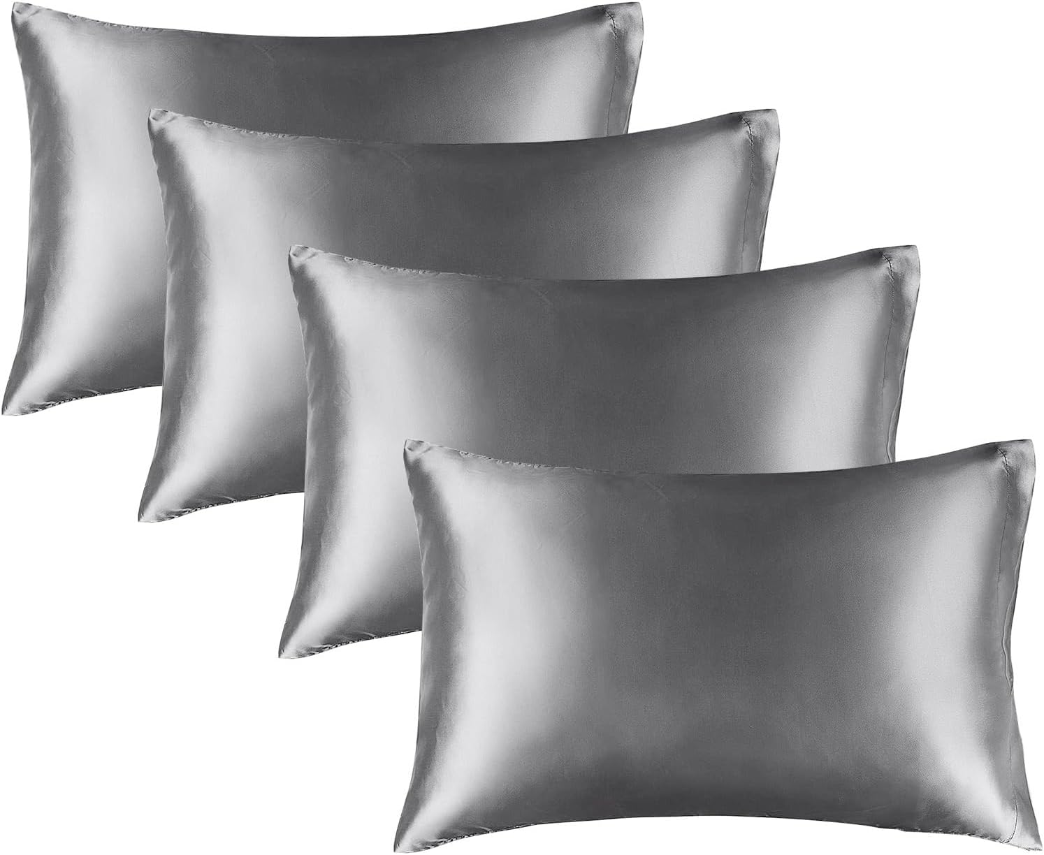 Bedelite Satin Pillowcase for Hair and Skin, Super Soft Similar to Silk Pillow Cases 4 Pack with Envelope Closure, Cooling Pillowcases for…