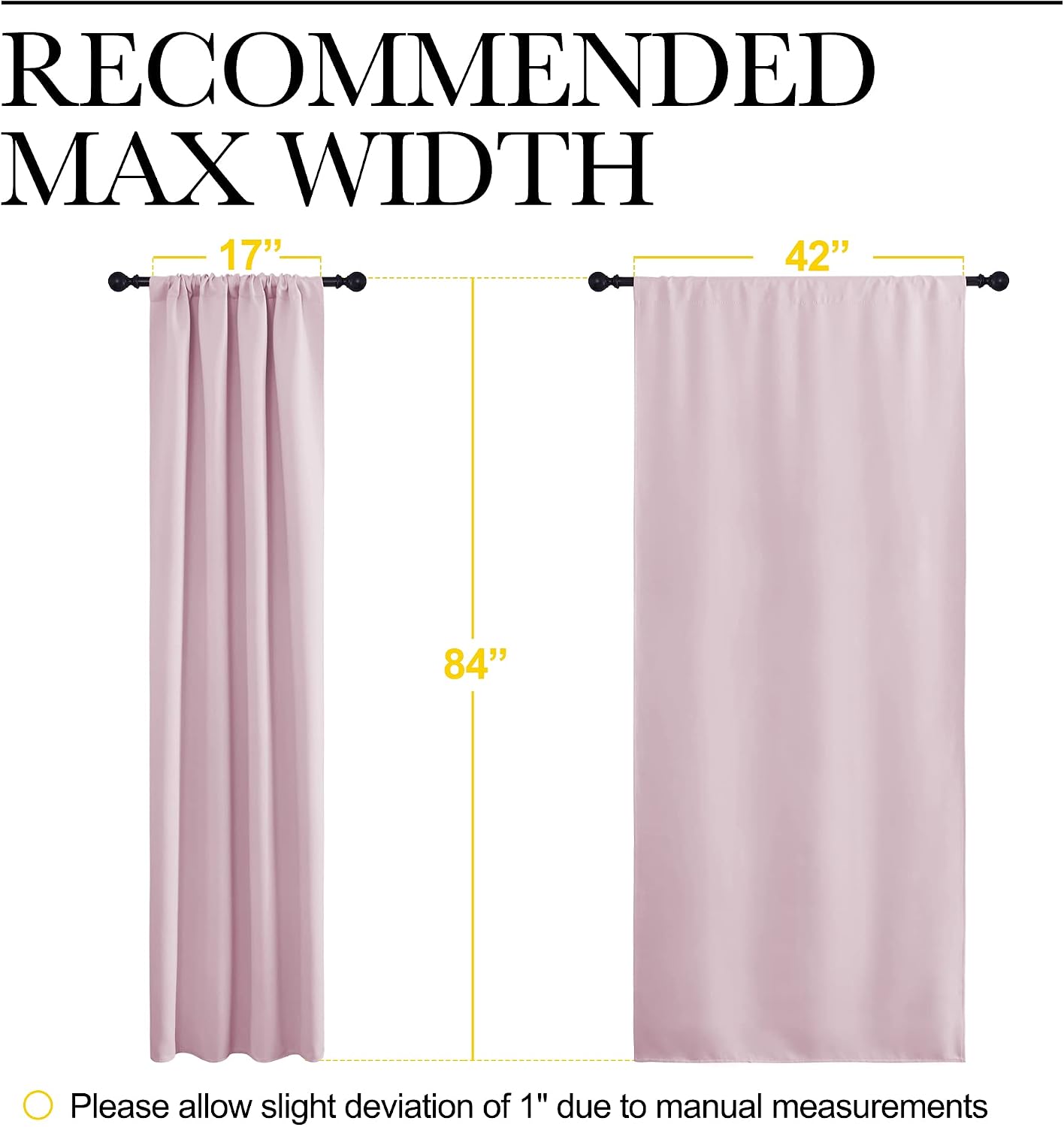 NICETOWN Living Room Blackout Curtains - Nursery Essential Thermal Insulated Solid Rod Pocket Blackout Panels/Drapes (Lavender Pink=Baby…