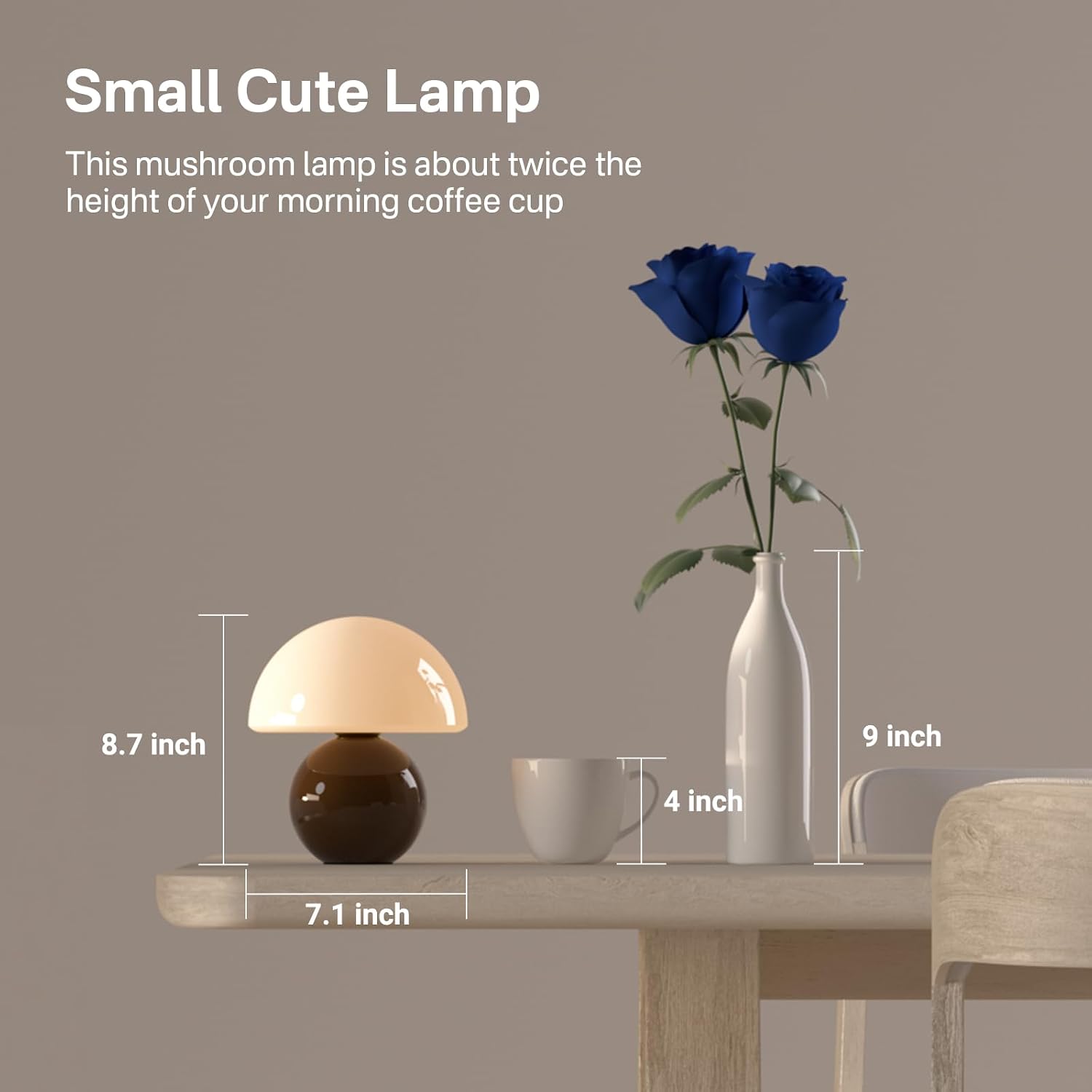 Dawnwake Mushroom Lamp Table Lamp for Bedroom, Desk Bedside Small Lamps for Living Room Night Stands, Mushroom Decor Cute Mini Modern Mid…