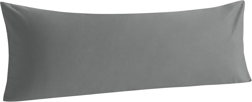 Ntbay Cotton Body Pillowcase - Envelope Closure 20x54 Pillowcase, Breathable and Soft Bed Pillow Case, Grey Cotton Grey