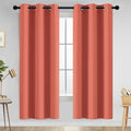 Yakamok Thermal Curtains Blackout Curtain Panels, Room Darkening Solid Grommet Top Window Drapes for Dedroom, 42x72 inch, Coral Orange, 2…
