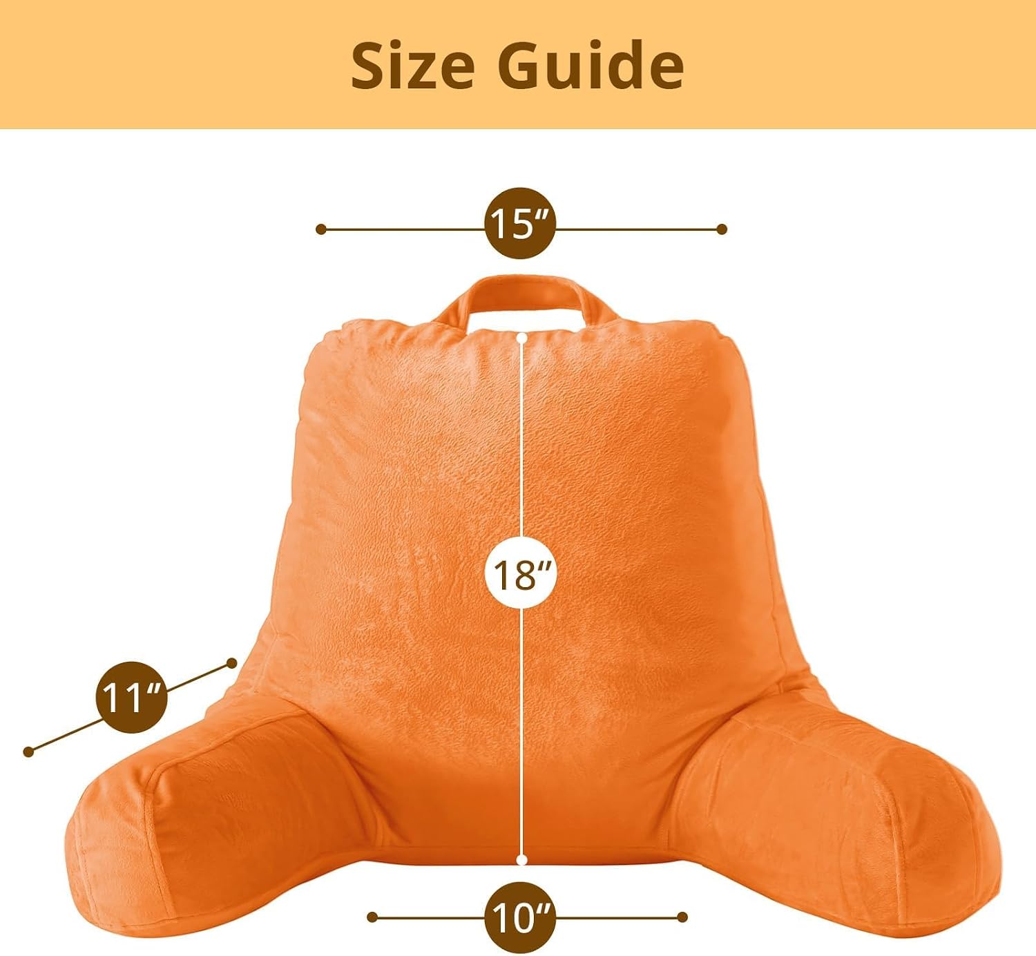 Sasttie Reading Pillow, Velvet Back Pillow for Bed Sitting Up, Adult Back-Rest Support Cushion with Arms for Sit Up on Couch, Sofa, and…