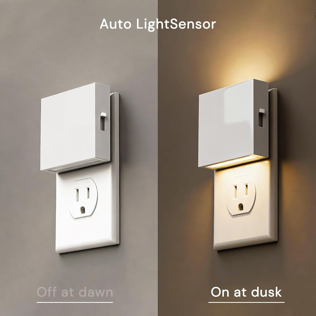 L LOHAS LED Night Light, Night Lights Plug into Wall,0-100LM Stepless Dimmable Brightness, Dusk to Dawn Sensor,3000K Soft White, Foldable…