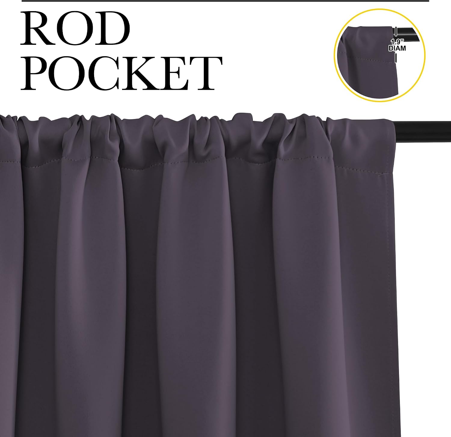NICETOWN RV Blackout Curtains for Camper Windows, Greyish Purple, 42" x 36", Set of 2, Kitchen Curtains, Short Blackout Drapes, Thermal…